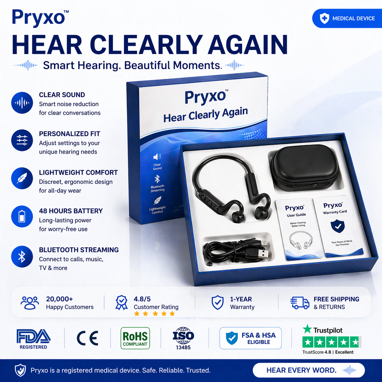 Ends Today: 83% OFF!⏰👂Revitalize your ears again💖 💥 LIMITED TIME OFFER!🔥Advanced Bone Conduction Smart Hearing Headphones